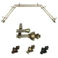 thumbnail image 1 of Giulia 13/16" Double Bay Window curtain rod Adjustable 20"-36", 38"-72" - Antique Brass,(ABay-04-4D), 1 of 4