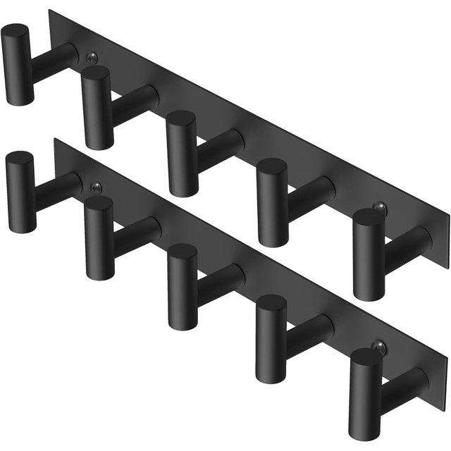 Coat Rack Wall Mount with L Shaped Coat Hooks Wall Hooks Heavy Duty Stainless Steel Towel Hooks Wall Coat Hanger Robe Hooks for Bathroom Kitchen Entryway ( Hooks PC)