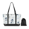 thumbnail image 7 of FORMRS Canvas Laptop Tote Bag for Women with 15.6" Computer Compartments Shoulder Handbag, Cartoon Snowmen, 7 of 7