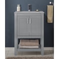 thumbnail image 4 of Saint Birch 24" Matt Grey Ceramic Single Bathroom Vanity Top With Sink, 4 of 5