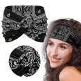 thumbnail image 5 of CHENjy Boho Headbands For Women, Black Knotted Headband, Elastic Turban Headbands, Non Slip Printed Sport Hair Wrap, Cloth Made Fashion Hair Accessory for Daily Casual Outdoor Matching, 5 of 7