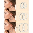 thumbnail image 6 of FindChic Sparkly Hoop Earrings for Women Stainless Steel Silver 40mm Huggie Hoops with Cubic Zirconia Hypoallergenic Earrings Birthday Mothers Day Jewelry Gifts Her Mom Wife Adults Ideas, 6 of 7