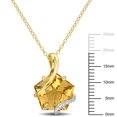 thumbnail image 2 of Everly Women's 6ct TGW Citrine and Diamond Accent Yellow Silver Wrapped Pendant with Chain, 2 of 8