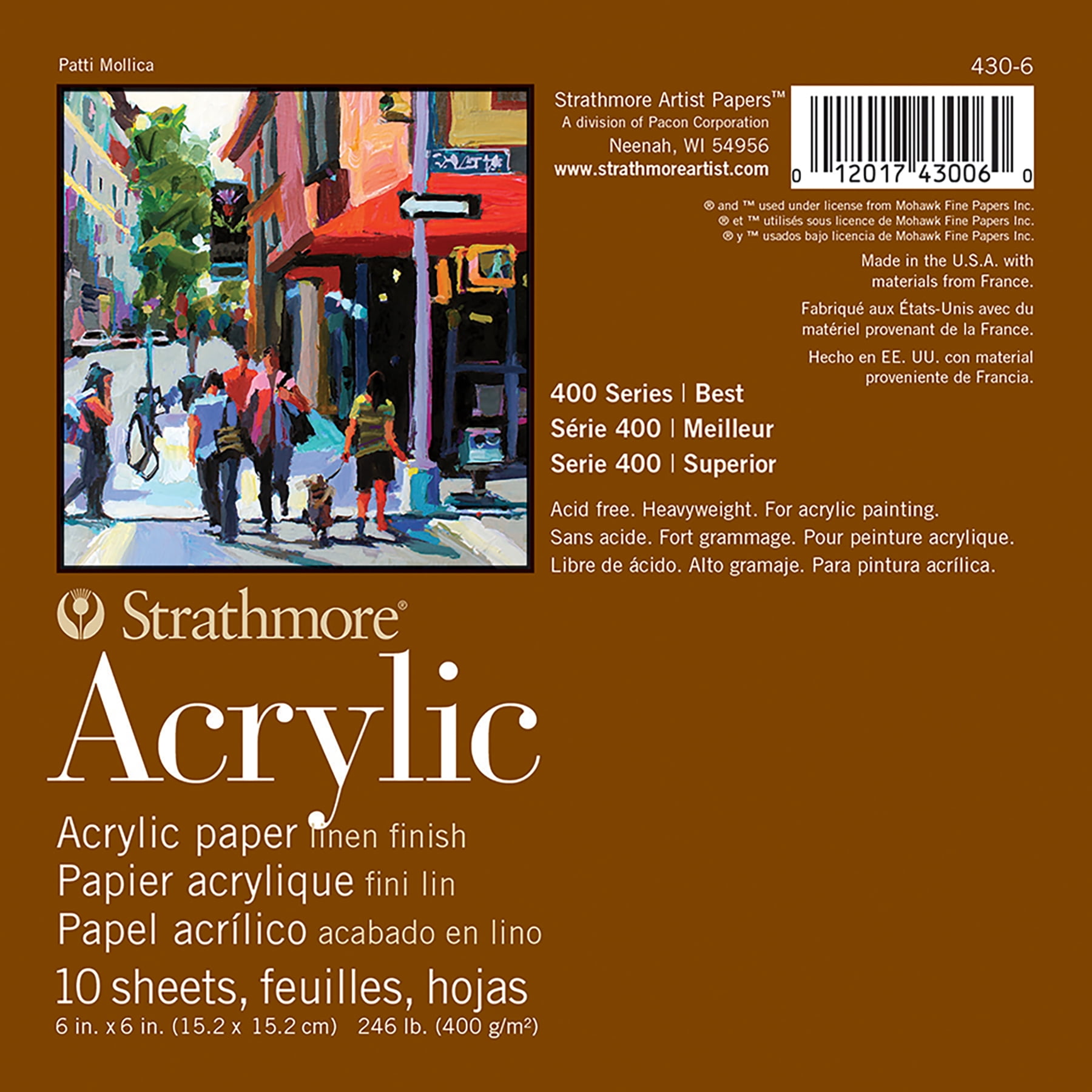 Strathmore 400 Series Acrylic Paper Pad, Glue Binding, 10 Sheet, 6x6 in, Set of 2