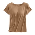 thumbnail image 1 of Débardeurs pour Femmes & T-Shirt à Manches Courtes avec Coussinet de Poitrine Soutien-Gorge Semi-Manches Pyjama, 1 of 3