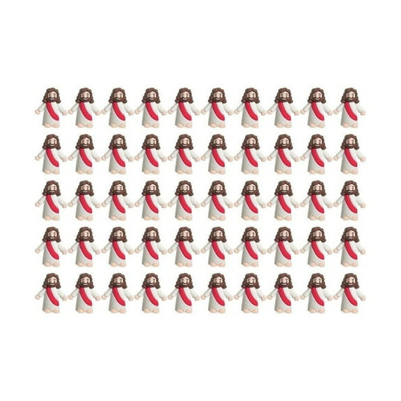 MAE 50 Pcs Jesus Toys Little Jesus Figurine Miniature Jesus Doll Tiny Jesus Figurine to Hide and Seek Classic Religious Gifts for Easter Egg Stuffers