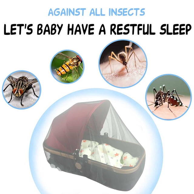 Universal Baby Stroller Mosquito Net, Encrypted Full Cover, Dust and Mosquito Prevention, Increased Size for Extra Protection, Suitable for All Stroller Models