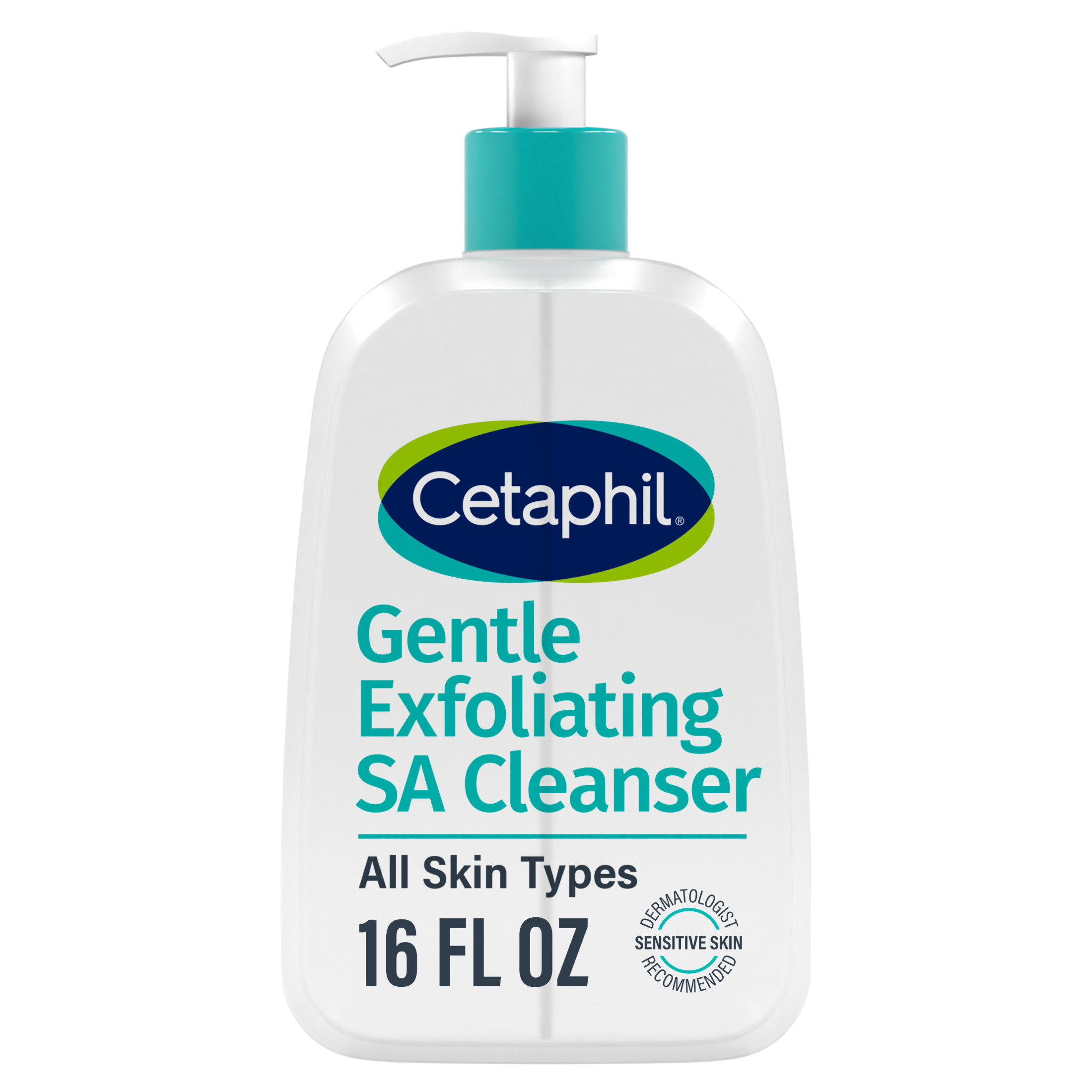 CETAPHIL Gentle Exfoliating SA Face Cleanser, Foaming Gel Cleanser with Salicylic Acid for All Skin Types, 16 fl oz