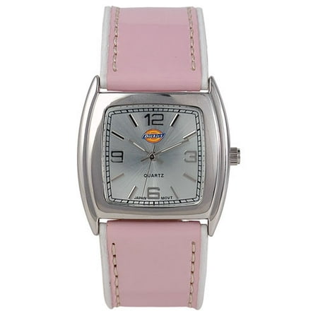 Ladies Pink Patent Leather Watch, White Dial