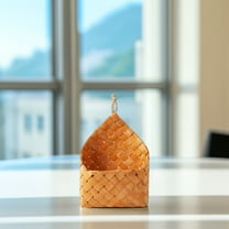 GAXIRE Khaki Hanging Basket Woven Succulent Planter Wall Flower Holder for Storage