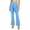 Light Blue, variant on Lmueinov Bell Bottom Pants for Women Elastic Waist Tie Front Flare Pants Solid Color Slim Fit Trousers Fashion Casual Wrap Waist Pants for Vacation Everyday Wear