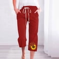 thumbnail image 3 of Pantalones de Mujer Casual Cintura Elástica con Impresión de Pascua, Sueltos Pantalones de Pierna Ancha Recta para Toda la Temporada, 3 of 3