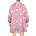 thumbnail image 2 of Wearable Oversized Blanket,Pink Cartoon Unicorn Pattern Wearable Blanket Hoodie for Adults,Cozy Hooded Blankets with Super Pockets,Super Warm Fuzzy Pullover for Women & Men, 2 of 6