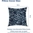 thumbnail image 7 of Ink Blue Abstract Herringbone Throw Pillow Covers,Art Wave Pattern Decorative Pillow Covers Digital Printing Blended Fabric for Couch Sofa Bed Invisible Zipper 16X16 in, 7 of 7