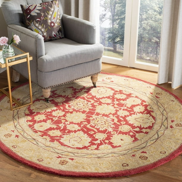 Safavieh Anatolia Tracy Traditional, Red And Ivory Round Area Rug