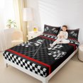thumbnail image 4 of Manfei Racing Flag Twin Sheet Sets,Speed Sport Twin Fitted Sheet,White Black Plaid Flat Sheet For Boys Teens,Super Cozy Room Decor,3 Pieces, 4 of 7