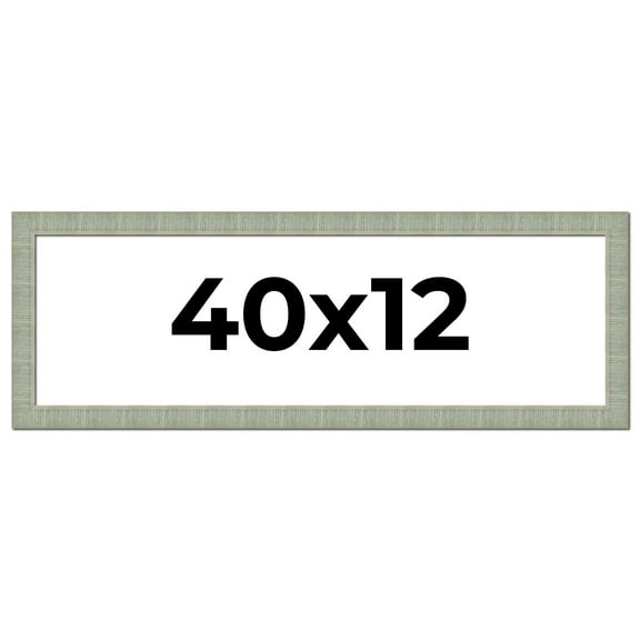 40x12 Frame Green Desert Pear Solid Wood Picture Frame | 1.625 Inch Moulding Width | Interior Frame