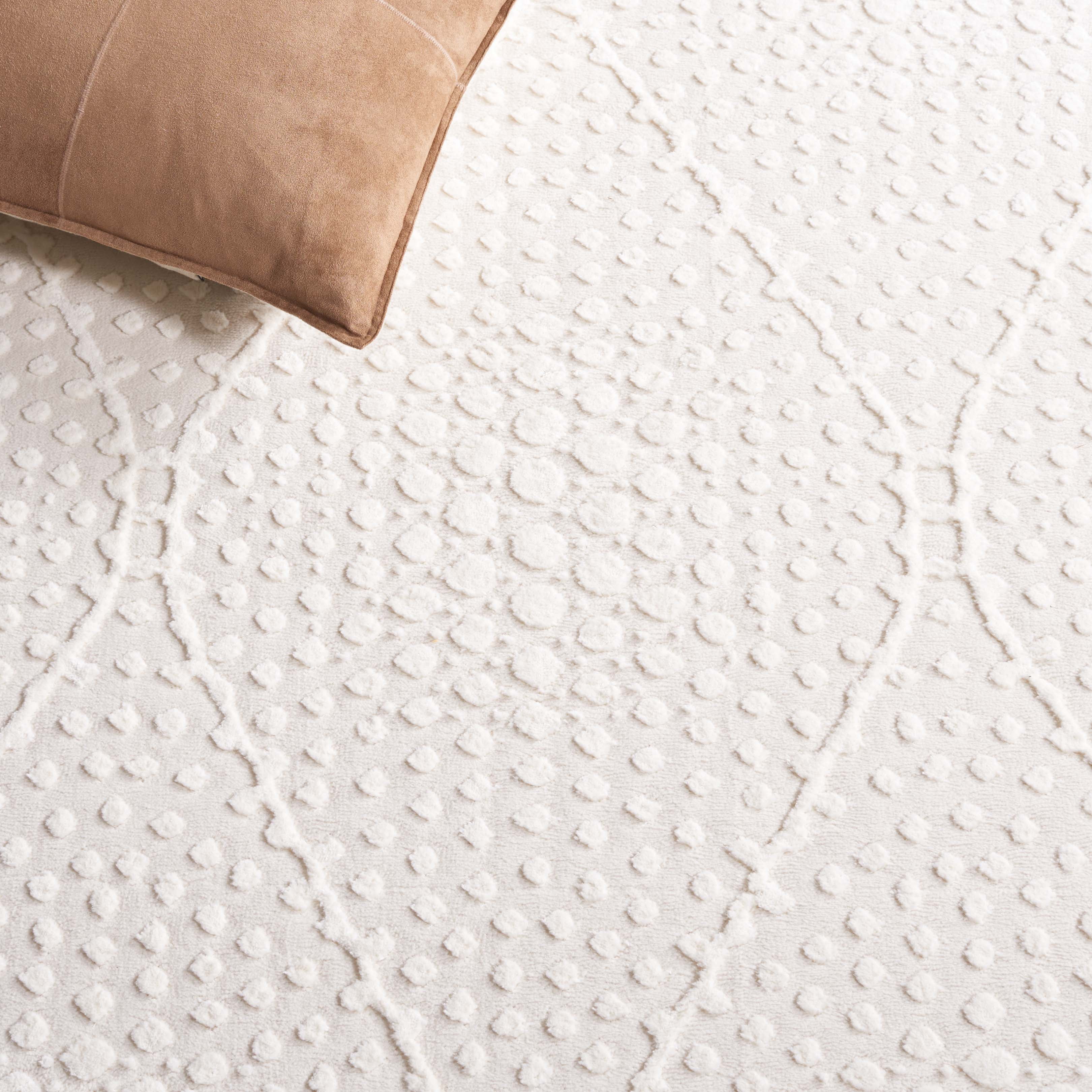 SAFAVIEH Revive Myles Geometric Polyester Area Rug, Ivory, 2'7" x 5'