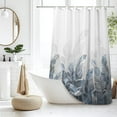 thumbnail image 2 of Blue Leaves Shower Curtain, Modern Plants Floral Leaves Bathroom Curtain, Minimalist Natural Botanical Shower Curtain Set with 10 Hooks for Bathroom, 84Wx72L, 2 of 6