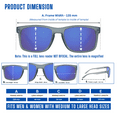 thumbnail image 3 of proSPORT Reading Sunglass Full Sun Readers. Horn Rim Grey Frame with Blue Mirrored Lenses for Men and Women, 3 of 5