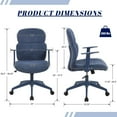 thumbnail image 3 of Dayalane Modern Adjustable Office Chair, Swivel Fabric Ergonomic Task Chair with Armrests, 90-120° Tilt Function and Wide Cushion Desk Chair for Home/Bedroom/Study/Office/Conference Room, Blue, 3 of 10