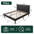 thumbnail image 2 of CHUN YI Queen Platform Bed Frame with Removable Faux Leather Upholstered Headboard, Wood Slats Support, No Box Spring Needed, 2 of 7