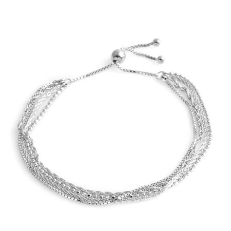 Bolo Bracelet 925 Sterling Silver Costume Jewelry for Women Gift Size
