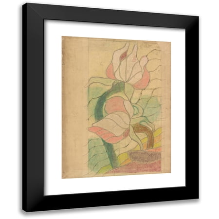 Stanislaw Wyspianski 12x14 Black Modern Framed Museum Art Print Titled - St. Francis. Witrays Project to the Presbytery of the Franciscan Church in Krakow (1897)