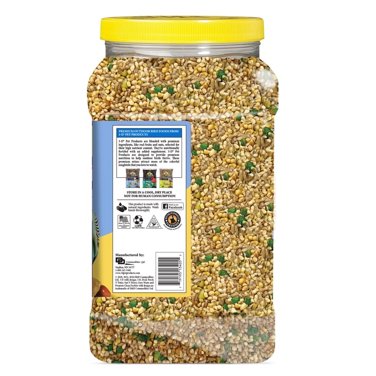 4 pack) 3-D Pet Products Premium Parakeet Bird Food, with