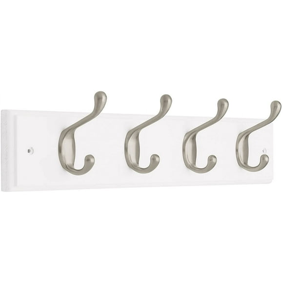 Wall Mount Coat Hook, 4 Hooks Aluminum Alloy Coat Hangers Rack Robe Hat Clothes Hook Wall Coat Rack Hooks Silver