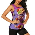 thumbnail image 2 of Daiia Fruit Parfait Colorful Printed Womens Workout Tops for Women Quick-dry Tank Tops Mesh Yoga Shirts Athletic Running Tank Tops Sleeveless Gym Clothes-Large, 2 of 7