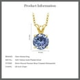thumbnail image 5 of Gem Stone King 18K Yellow Gold Plated Silver Persian Blue Moissanite Pendant Necklace for Women (0.80 Cttw, Gemstone Birthstone, Round 6MM, With 18 inch Silver Chain), 5 of 5