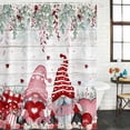 thumbnail image 2 of Valentine's Gnomes Shower Curtain, Waterproof Shower Curtains for Bathroom, Weeping Eucalyptus Pink Red Love Heart Vintage Washable Fabric Bathtub Curtain Set Bath Decor with 12 Hooks 72"x78", 2 of 8