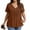 Brown, variant on Blouses for Women V-Neck Short Sleeve with Pintuck Detail Button Down Front Flared Tunic Tops for Office Summer Daily Beige 3XL