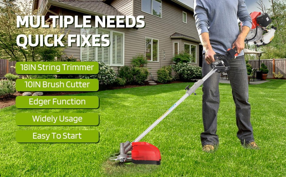 Floseru 52cc Gas Weed Eater,5 in 1 Gas Weed Eate with Hedge Trimmer Chainsaw Brush Cutter,2-Cycle Gas String Trimmers for Weeds and Grass.