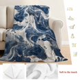 thumbnail image 5 of Marble Blue White Blanket Soft Cozy Warm Throw Blanket for Couch, Plush Fuzzy Flannel Fleece Blankets for Sofa, Vintage Abstract Artwork Bed Blankets Lightweight Gifts for Women, 50"x60", 5 of 9
