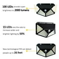 thumbnail image 6 of Outdoor Solar Powered Wall Light [2 Pack],iClover 100 LED Solar Lights Outdoor Motion Sensor with [270°Wide Angle] [3 Modes], Wireless Waterproof Wall Lamp for Garden, Patio, Fence, 6 of 10