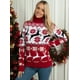 thumbnail image 4 of 2023 Winter Christmas Women Men Couples Matching Clothes Sweater Warm Thicken Jacquard Knitwear Turtleneck Soft Pullover Jumpers, 4 of 4