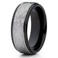 thumbnail image 2 of Silly Kings 8mm Gray Tungsten Carbide Wedding Band Hammered Design Men & Women Comfort Fit 8, 2 of 3