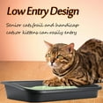 3 Pcs Low Entry Senior Cat Litter Box,Extra Large Size Pet Litter Box