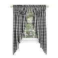 thumbnail image 3 of Achim Traditional Two-Piece Plaid Light Filtering Swag Curtains, Polyester & Cotton, Black, 63" x 72", 3 of 5
