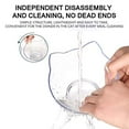 thumbnail image 6 of Cat Raised Stand Double Transparent Plastic Bowl, 15 Degree Tilted Design Neck Guard Raised Bowl Pet Food Water Feeder Bowl for Cats or Small Dogs (White, Double), 6 of 7