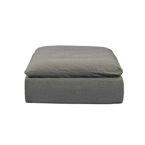 The Hamptons Collection 44" Gray Fabric Cloud Puff Square Modular Ottoman Slipcover