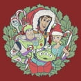 thumbnail image 2 of Women's Toy Story Christmas Wreath Characters  Graphic Tee Red Large, 2 of 4