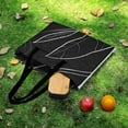 thumbnail image 6 of Black And White Ink Flower Picnic Blanket Waterproof Outdoor Beach Blanket Hand-held Pad Suitable for Travel, Camping, Beach, Family Gatherings, 6 of 8