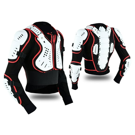Kids Children Boys Girls Motorcycle Body Armour Jacket Dirt Bike Back Spine Chest CE Approved Protection Jacket Black/White-4 (Years)