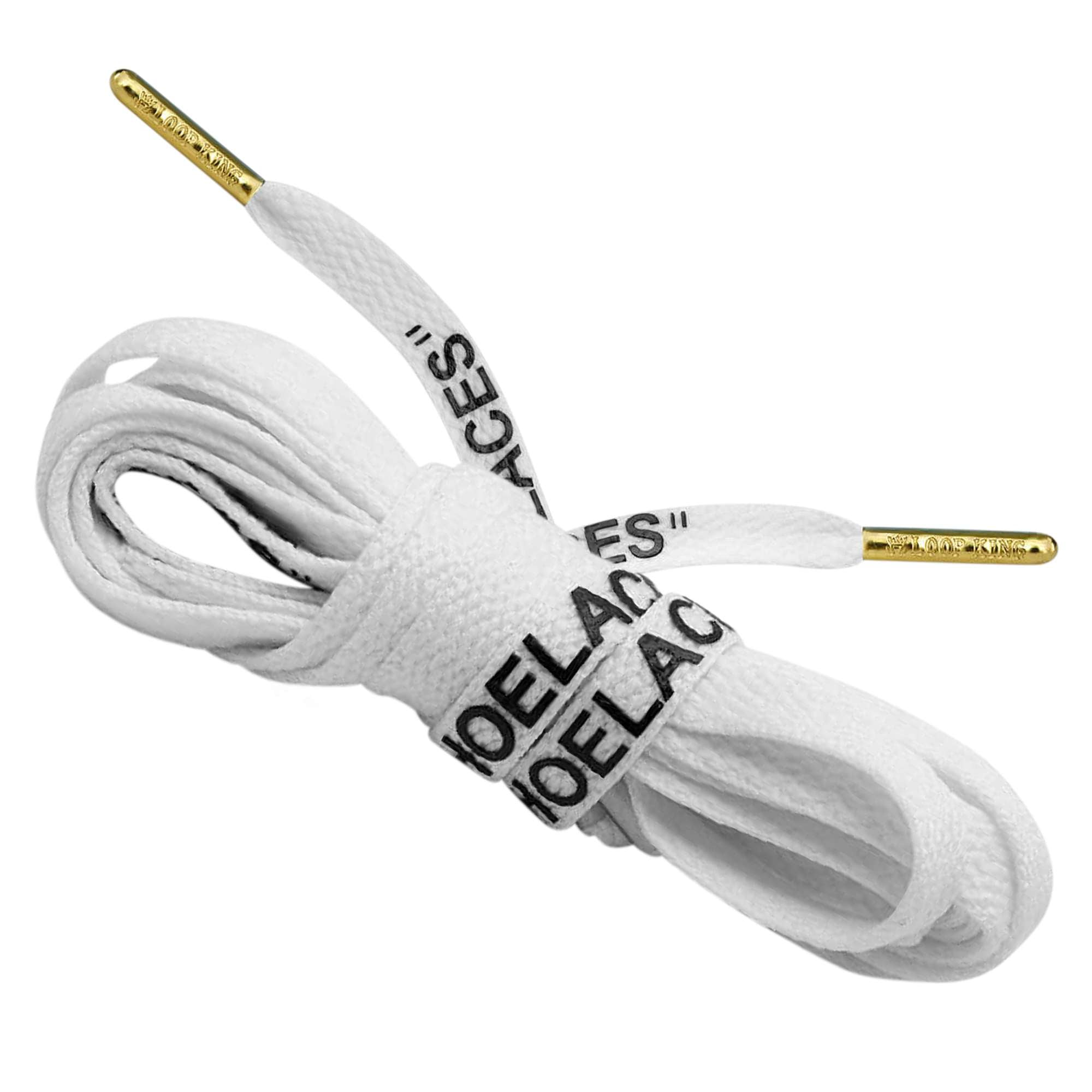 Loop King Laces Off White Shoe Laces With Metal Aglet Tips For Men