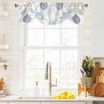 thumbnail image 4 of Tie Up Valances for Windows, Sage Green Blue Leaves Adjustable Valance Curtains Window Treatment for Living Room/Bedroom, Retro Rustic Botanical Rod Pocket Kitchen Curtains & Drapes 42x18 Inch, 4 of 9