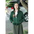 thumbnail image 6 of Oudiya Girls Zip Up Cropped Hoodies Long Sleeve Sweatshirts Jackets with Pockets, 5-14Y, 6 of 7