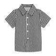 thumbnail image 2 of ZyeKqe Toddler Clothes Kids Shirts Girls Boys Short Sleeve Shirts V Neck Button down Striped Top 3 - 11 Years, 2 of 3